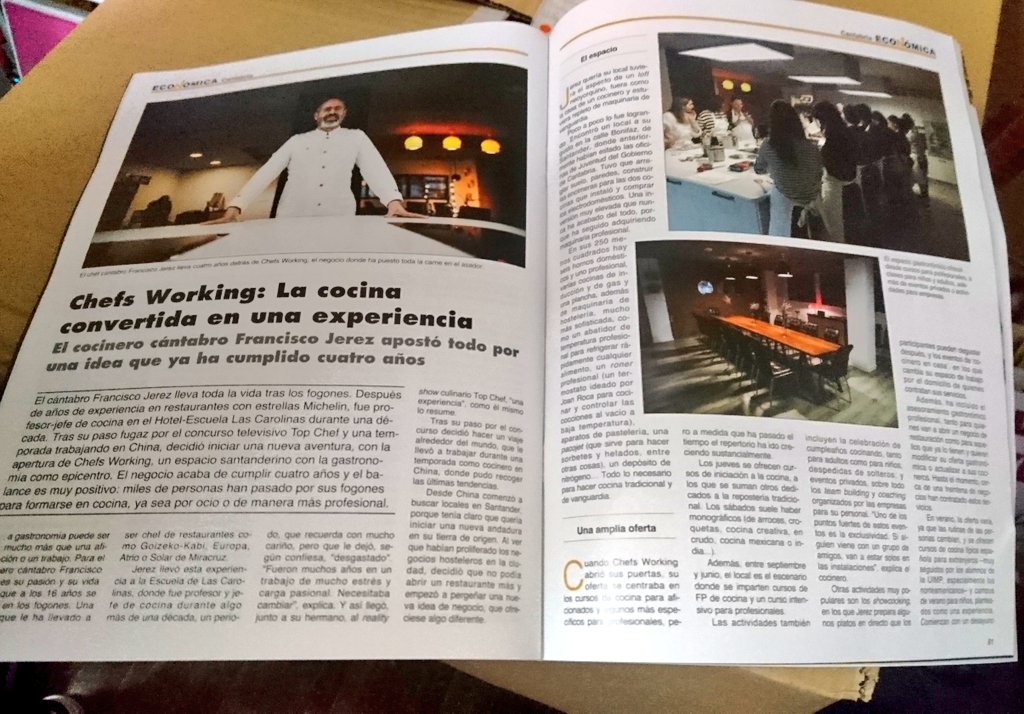 ChefTresgallo's tweet image. Pues es día de amigos en el Candelero por su buena labor en la Gastronomía de Cantabria
Llegó la Revista @cant_economica un buen reportaje sobre @chefsworking
Peazo de espacio Gastro y Escuela tenemos en Santander
Enhorabuena Fran y Equipo #degustacantabria #dietadelcantabrico