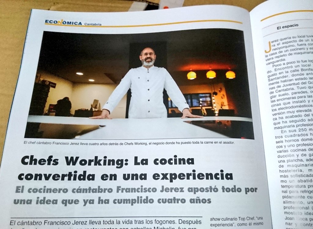 ChefTresgallo's tweet image. Pues es día de amigos en el Candelero por su buena labor en la Gastronomía de Cantabria
Llegó la Revista @cant_economica un buen reportaje sobre @chefsworking
Peazo de espacio Gastro y Escuela tenemos en Santander
Enhorabuena Fran y Equipo #degustacantabria #dietadelcantabrico