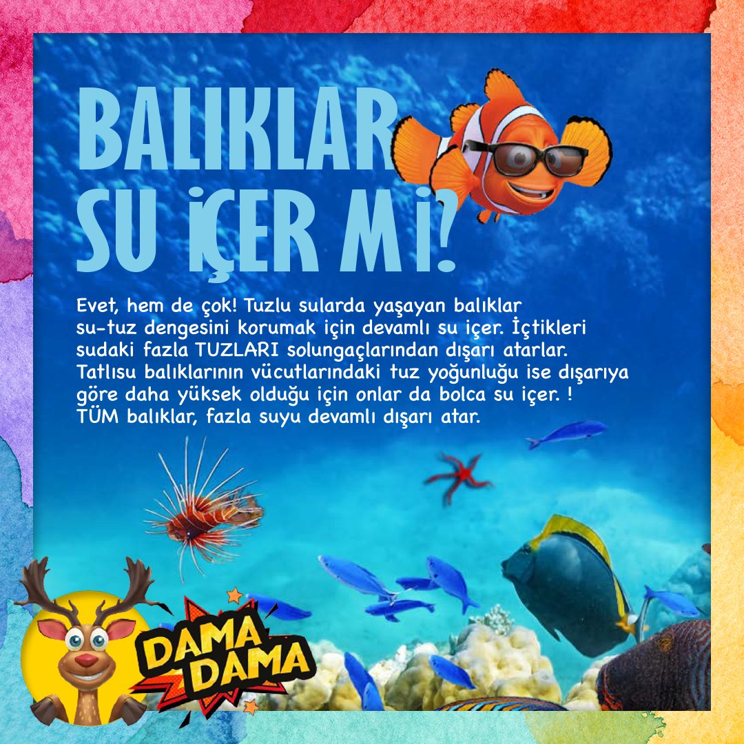 Evet, hem de çok! Tuzlu sularda yaşayan balıklar su-tuz dengesini korumak için devamlı su içer. İçtikleri sudaki fazla TUZLARI solungaçlarından dışarı atarlar. Tatlısu balıklarının vücutlarındaki tuz yoğunluğu ise dışarıya göre daha yüksek olduğu için onlar da bolca su içer.