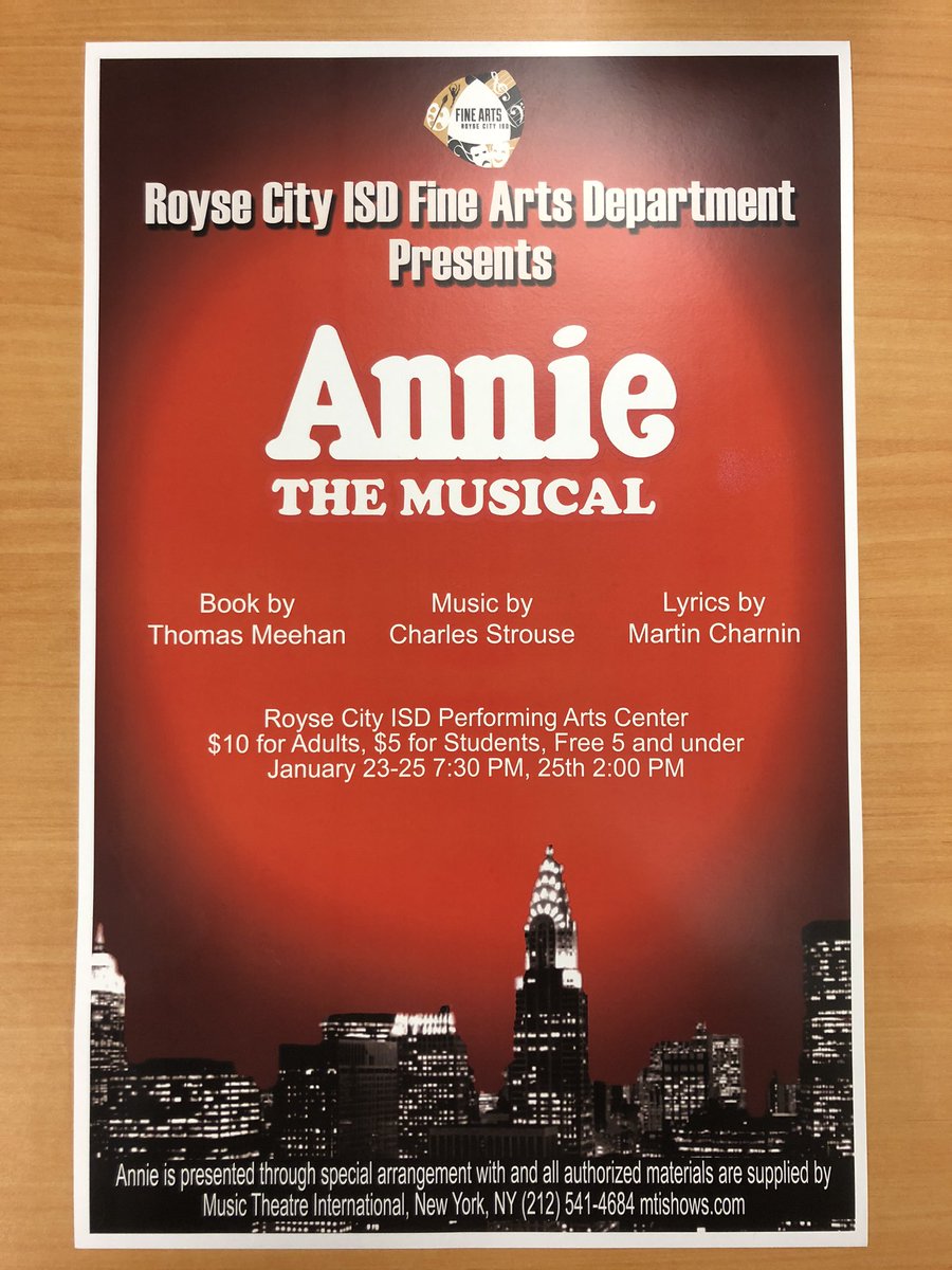 RaeOfLight1004's tweet photo. Come support our local community High School in ANNIE the musical. https://t.co/coH6wpojuq