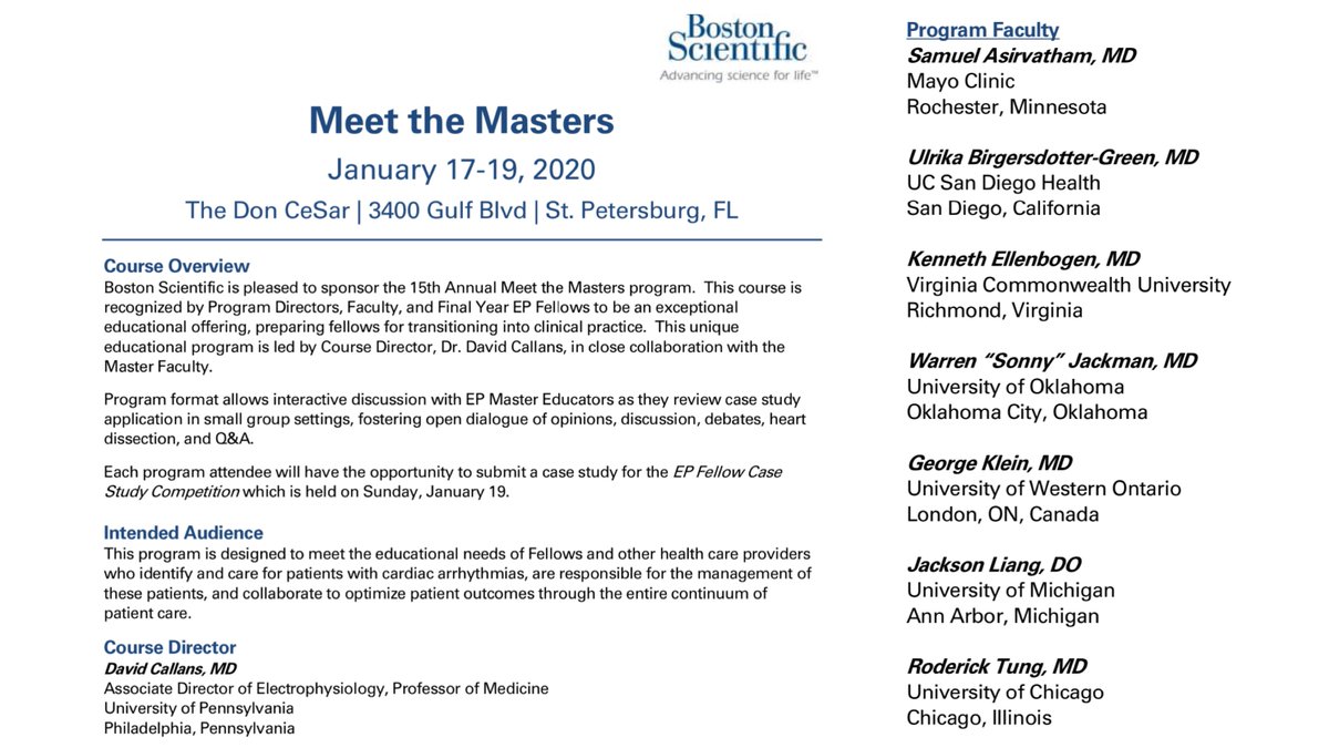 Roderick Tung (@drrodericktung) on Twitter photo #EPFellows, who's with us in Florida🌞next weekend for "Meet the Masters" <a href="/BSCCardiology/">BostonSci Cardiology</a>? Bring your best and craziest tracings!! Be ready for typical and very atypical responses to VT entrainment! <a href="/DavidCallans/">David Callans</a> <a href="/KennethEllenbo1/">Kenneth Ellenbogen</a> <a href="/GeorgeKleinMD/">George Klein</a> #EPFellows, who's with us in Florida🌞next weekend for "Meet the Masters" <a href="/BSCCardiology/">BostonSci Cardiology</a>? Bring your best and craziest tracings!! Be ready for typical and very atypical responses to VT entrainment! <a href="/DavidCallans/">David Callans</a> <a href="/KennethEllenbo1/">Kenneth Ellenbogen</a> <a href="/GeorgeKleinMD/">George Klein</a>