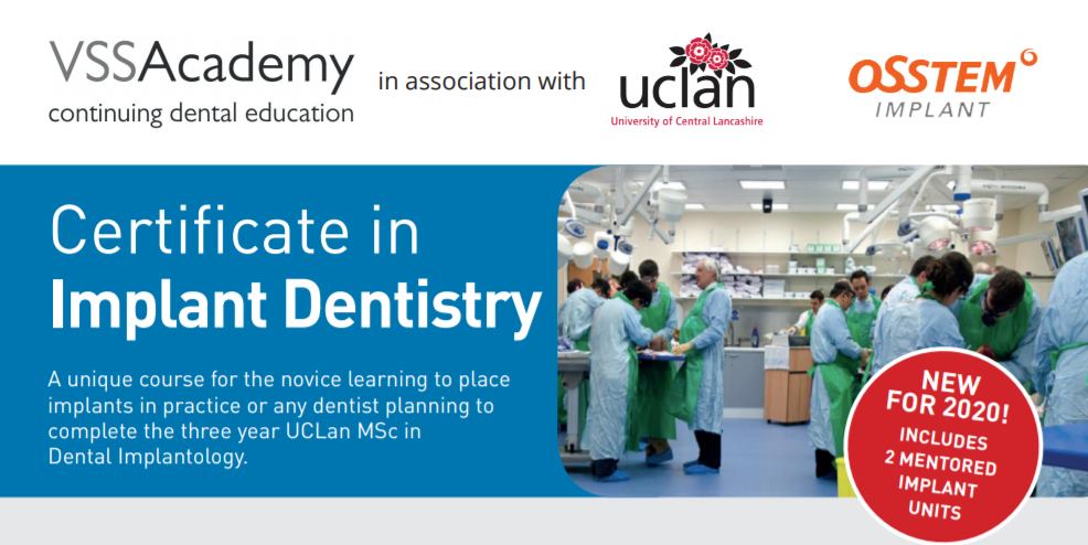 OsstemImplantUK's tweet photo. Book yourself on @VSSAcademy Certificate in Implant Dentistry Course on the 14 Mar-12 Dec 2020.
Earlybird 5% discount. Ends 31st Jan.
NOW INCLUDES:
- Mentoring
- 10 Osstem implants for use in mentoring
- Osstem surgical kit.
Book: https://t.co/khKPuWFFpB
#osstemuk #vssacademy https://t.co/mjMCpstSMm