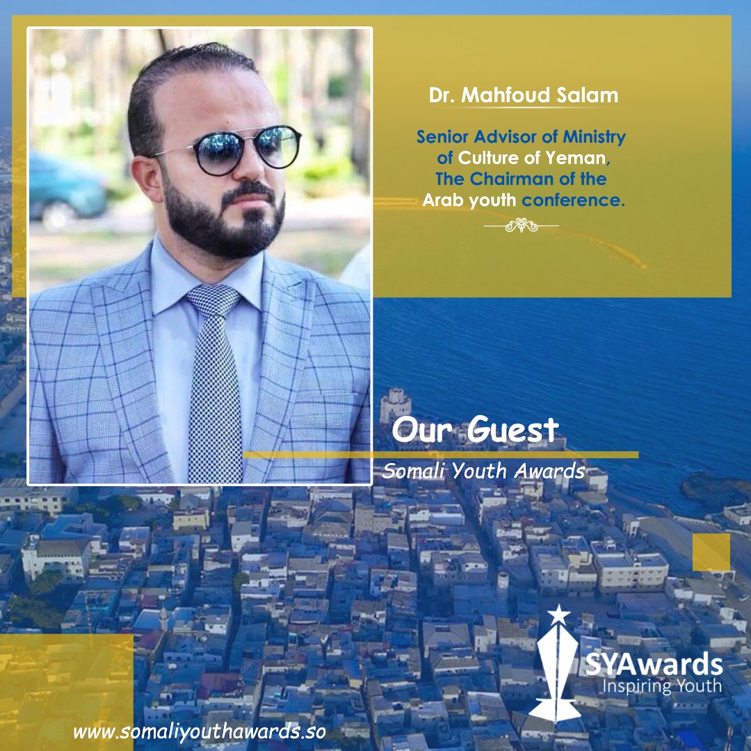 SYAwards's tweet photo. Welcome To somalia and #SYAwards2020 Dr Mahfoud.

#InspiringYouth. https://t.co/5Cj7fjwDSn