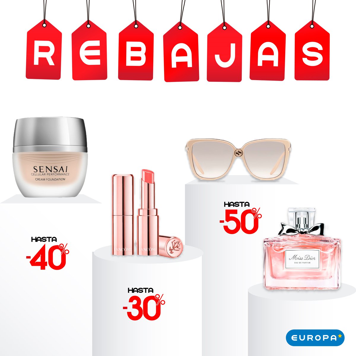 peuropa's tweet photo. Seguimos con nuestras magníficas REBAJAS 💙💙: Los mayores descuentos en las mejores marcas de perfumería, cosmética, maquillaje y gafas de sol! 👏👏 https://t.co/7IO0tcGTKu