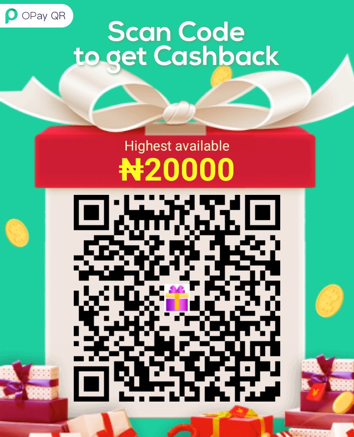 jkblagos's tweet photo. 【Opay QR】Get ₦100 for new users! And up to ₦20,000 for old users!
Save the cashback QR then open your Opay app, scan the cashback QR to get a cash coupon. You can use this cash coupon to pay in Opay QR.
Click to open Opay: https://t.co/63bFhcJuVd https://t.co/CBNJaVFGoY