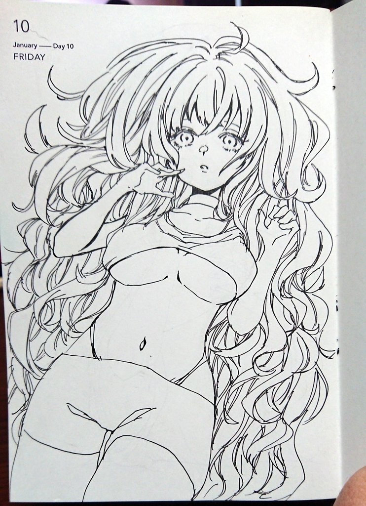 髪の毛が描きたかった
#mujidiary 
