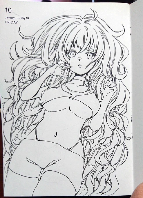髪の毛が描きたかった
#mujidiary 