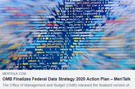 TRex_Solutions's tweet image. To achieve compliance with the #FederalDataStrategy, @OMBPress has released an #ActionPlan for #FedIT agencies to follow. Has your #Federal agency applied the 2020 Action Plan for better management of #BigData during #ITModernization? bit.ly/T-Rex_OMB_2020… via @MeriTalk