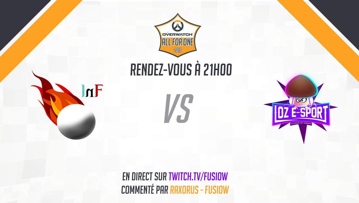 🎙️ Ce soir je découvre les plaisirs du cast pour @PlayAllForOne à partir de 21h

à l'affiche InF (Ice and Fire) 🆚 @LozESport

Accompagné par l'énergique @Raxorus_ pour cette première

Toujours TOUT DROIT ⏩ twitch.tv/fusiow