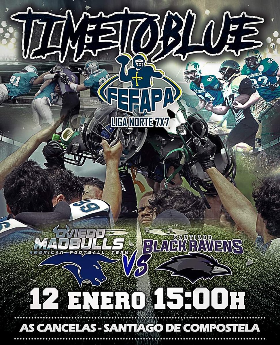 oviedoMadbulls's tweet photo. Arranca la Liga Norte 7x7
El domingo tendrá lugar la 1°jornada de liga, viajamos a Santiago de Compostela para enfrentarnos a @BlackRavensFA
Han pasado varios años del último encuentro, ambos equipos hemos disputado diferentes ligas, Ravens además, vienen de Serie A
#TimeToBlue https://t.co/Xrf3HAfCXW