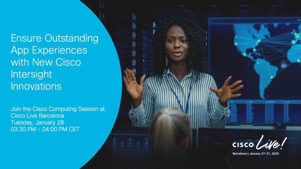 ciscoDC's tweet photo. Cisco #Intersight and Cisco Workload Optimization Manager enable continuous application performance assurance in a complex #application and infrastructure landscape. Join us at #CLEUR to learn more about new advances in Cisco's #computing portfolio. https://t.co/w8xJUUBcOv https://t.co/G3RJzV3TDl