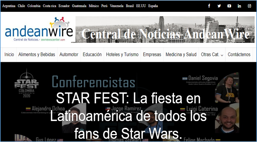 AndeanWire's tweet photo. STAR FEST: La fiesta en Latinoamérica de todos los fans de Star Wars.
https://t.co/p0Jz0QsH6X https://t.co/FMZyqyFlFE