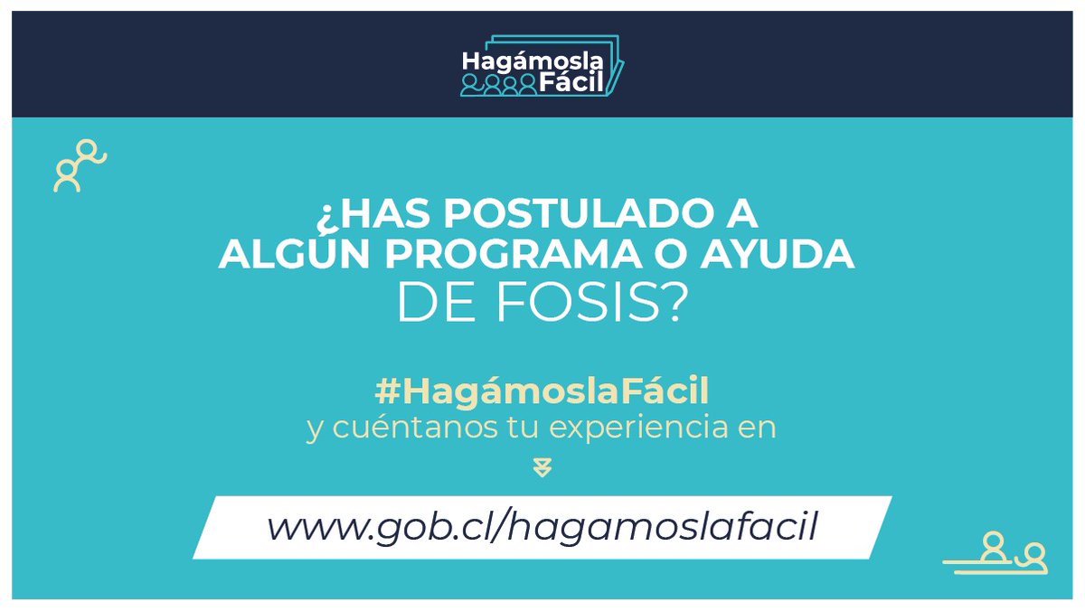 FOSIS_Chile's tweet photo. ¿Alguna vez has postulado a nuestros programas? 

Queremos conocer tu experiencia para mejorar y hacerlo más fácil 😊 

Entra en 👉🏼 https://t.co/ucjOhNTDh2 y cuéntanos 🤓 #HagámoslaFácil https://t.co/vmslhZ8Gko