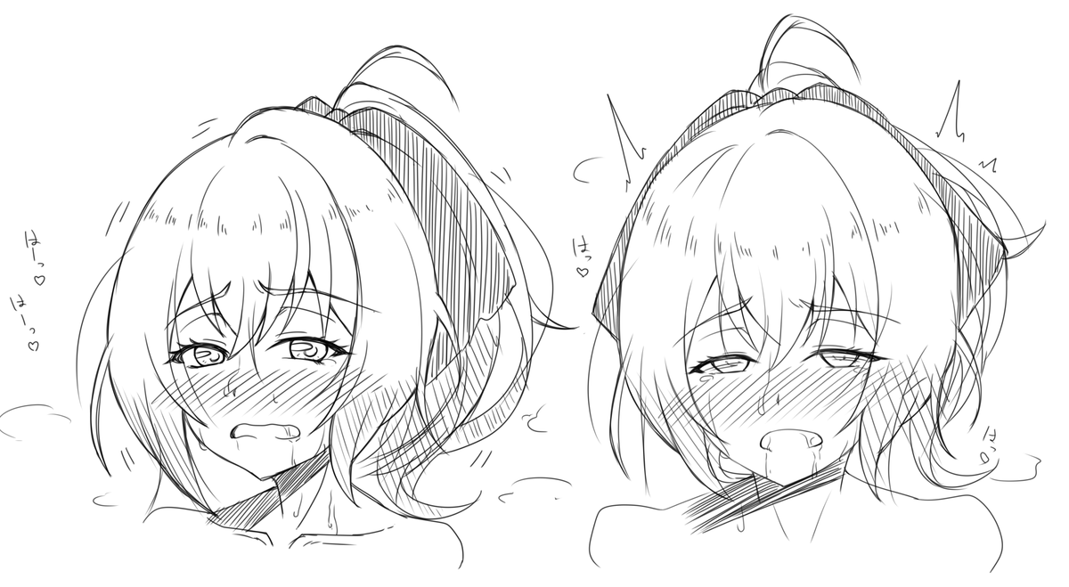 筆が乗らないので表情練習してたん 