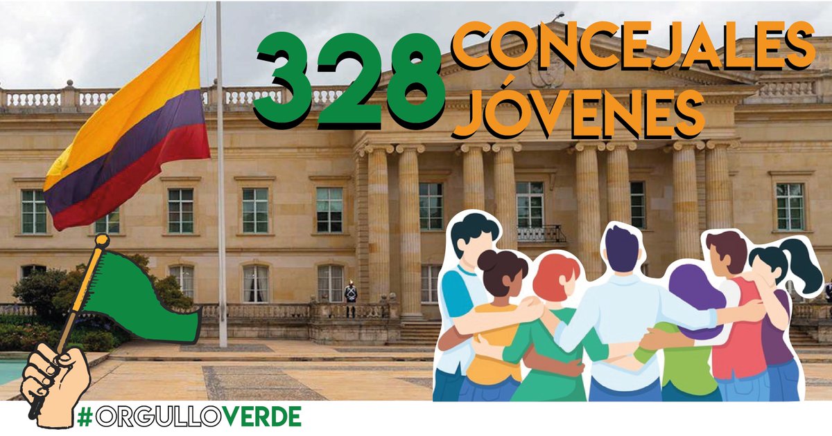 PartidoVerdeCoL's tweet photo. #OrgulloVerde 💚

¡Este año logramos tener 328 concejales jóvenes de los cuales 11 están en las ciudades capitales!

El menor de ellos tiene 18 años y es Concejal en Quibdó. https://t.co/6Q6ZRqYmsj