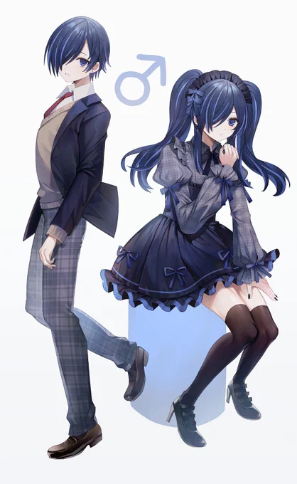 女装男子のイラストです 