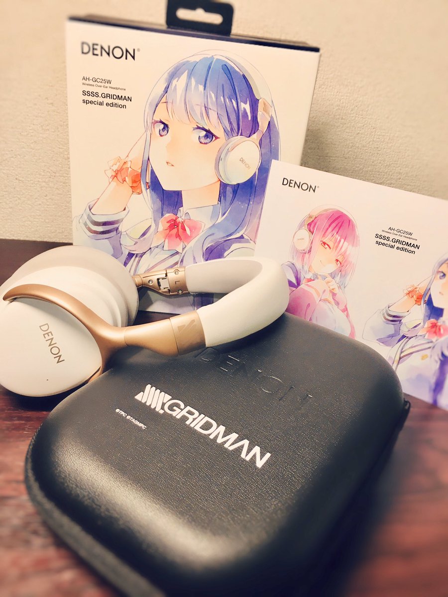 完品【美品】 DENON ワイヤレス・ヘッドホン SSSS.GRIDMAN SSSS.GRIDMAN×デノンのコラボヘッドフォン。六花「電池切れだ