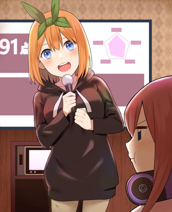 不踏さんがTwitterに投稿した中野四葉(五等分の花嫁)のイラスト。