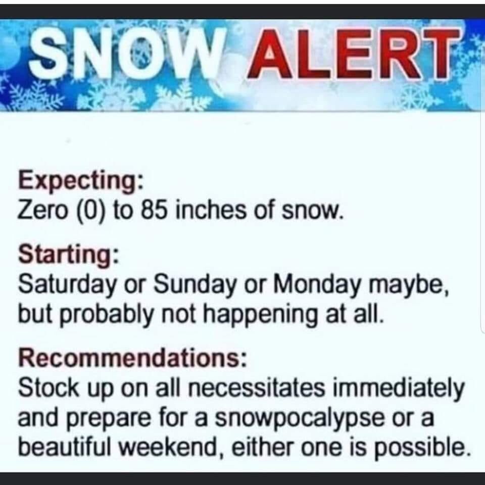 Tobinatorx's tweet image. Big storm coming to Ontario this weekend....we’re either getting no snow or 7 feet of snow! LOL #ForecastFail😂