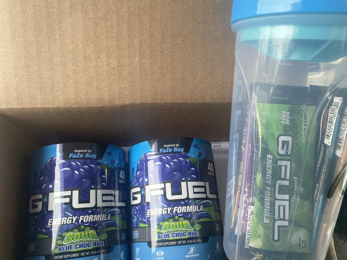 Literally obsessed with <a href="/FaZeRug/">Rug</a>’s <a href="/GFuelEnergy/">G FUEL®</a> flavor! #SourBlueChugRug 🙏🙏 #GFUEL