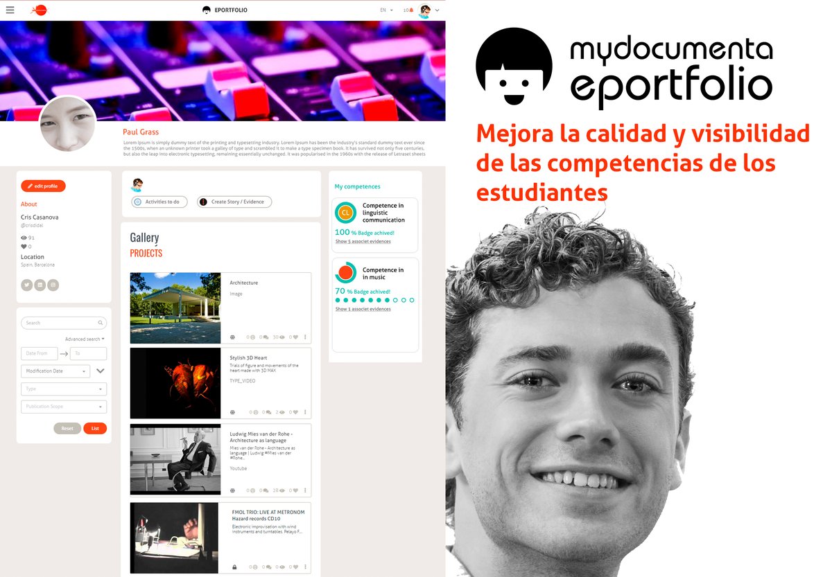 MyDocumenta's tweet photo. Felices de haber desarrollado el nuevo #eportfolio
@mydocumenta para la visibilización y evaluación de las #competencias
#Lifelonglearning #EpicaInitiative #DIMASPROJECT1 https://t.co/18oyD2j3jW
