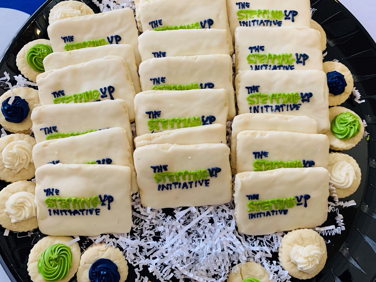 Cookies iced with the Stepping Up logo