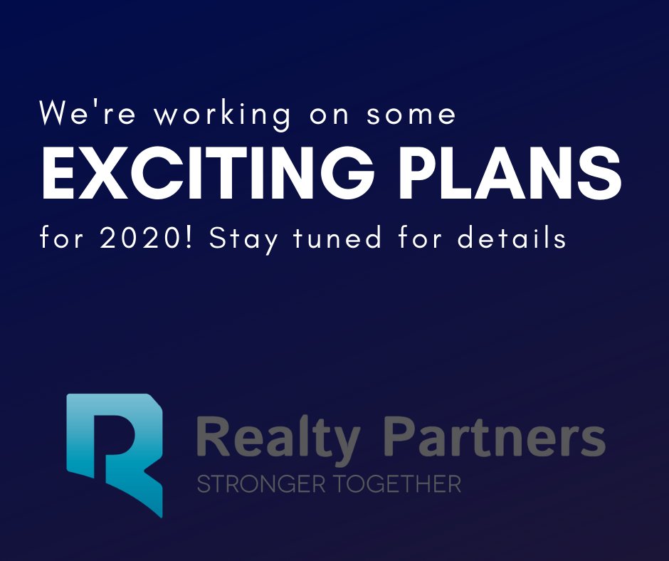 RealtyPartnerCG's tweet image. We're getting excited for some big things in 2020! Stay tuned!! #RealtyPartners #StrongerTogether