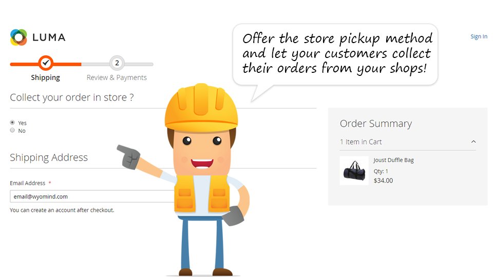 You're using #Magento's native #MSI module? Then you should be interested in our brand new extension - Click &amp; Collect - to let your customers collect their orders from any of your stores when checking out.
bit.ly/37U6EiF

#Magento2 #extensions #wyomind #clickandcollect