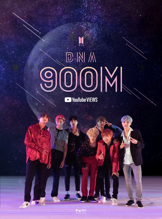 [10/366]bts' first MV to hit 900+ million views. bts legends!!  1B coming soon   #DNA900M  #BTS