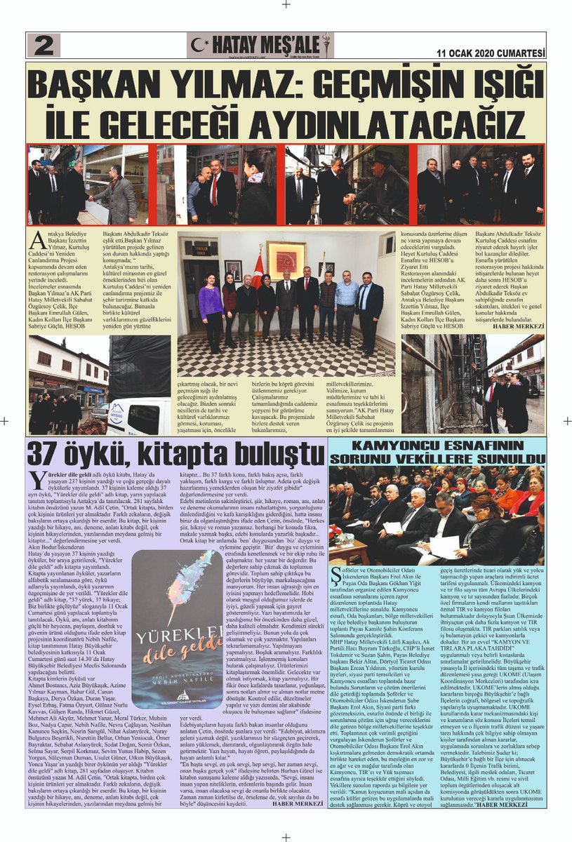 CAYLIKAZIM's tweet photo. 11/01/2020 HATAY MEŞ'ALE GAZETESİ
@tcbestepe @RTErdogan @erkankandemir @SCivitcioglu https://t.co/LRJJp0Yg0A