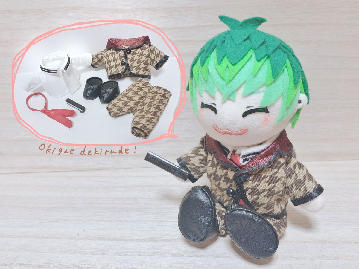 31ssr_'s tweet photo. お着替えできるささらくんのぬいできたのでみてほしい🥳💞
手足に針金と、てのひらにはマグネットも仕込んだから色んなポーズできる👏🏻

『まいどおおきに！😆🌈✨』

#ヒプマイ手芸部 https://t.co/tlrqYXSxAt