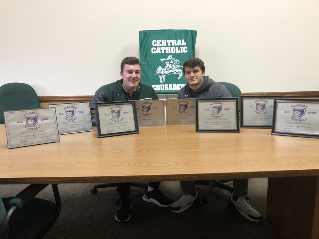 trucklindy's tweet photo. Crusader tradition continues congratulations Vinny Diruzza and Brock Janowicz academic all Ohio and 6 years straight team all Ohio for the crusaders https://t.co/sAdRLruPW8