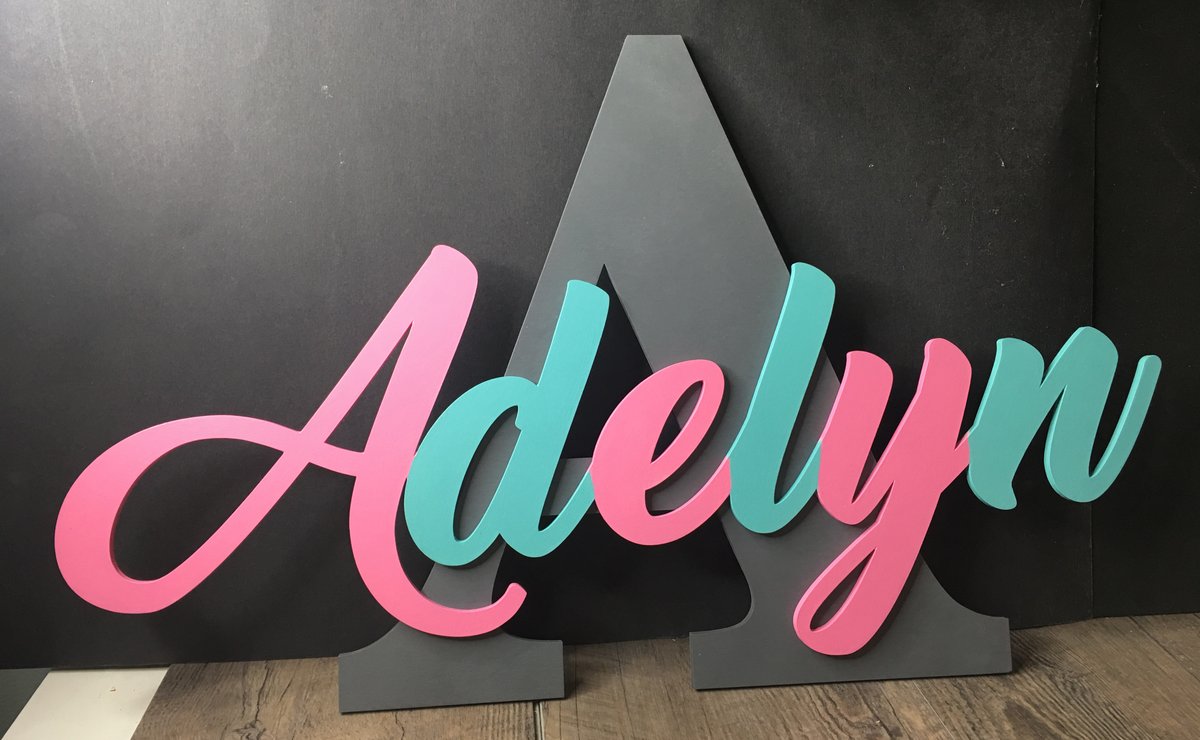 LuxInvites's tweet image. New Take on our 2 Layer name sign with a custom 3 colour paint job. I love the Pink and mint with the grey!
.
.
.
#namesigns #initialsign #kidsroomdecor #babysigns #kidsigns #kidroomsigns #exclusiveinvitesgiftideas