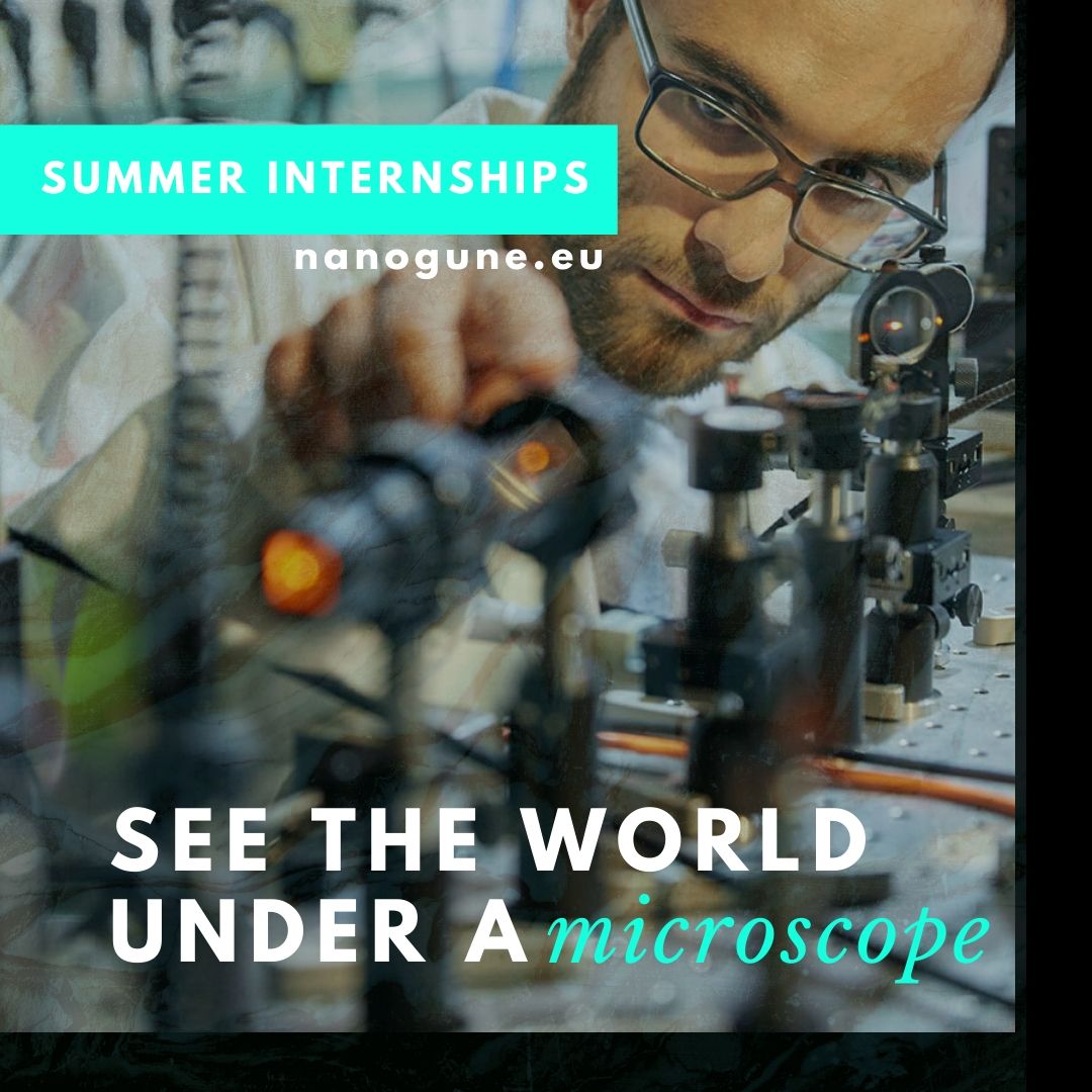 #NANOCIENCIA
Un año más, ofrecemos la oportunidad de realizar PRÁCTICAS DE VERANO en un proyecto real de investigación. #fisica #química #biología #ingeniería #materiales #óptica 

📆Fecha límite de solicitud de #beca: 16 de febrero
Más información ➡️ ow.ly/v47J50xQeJt