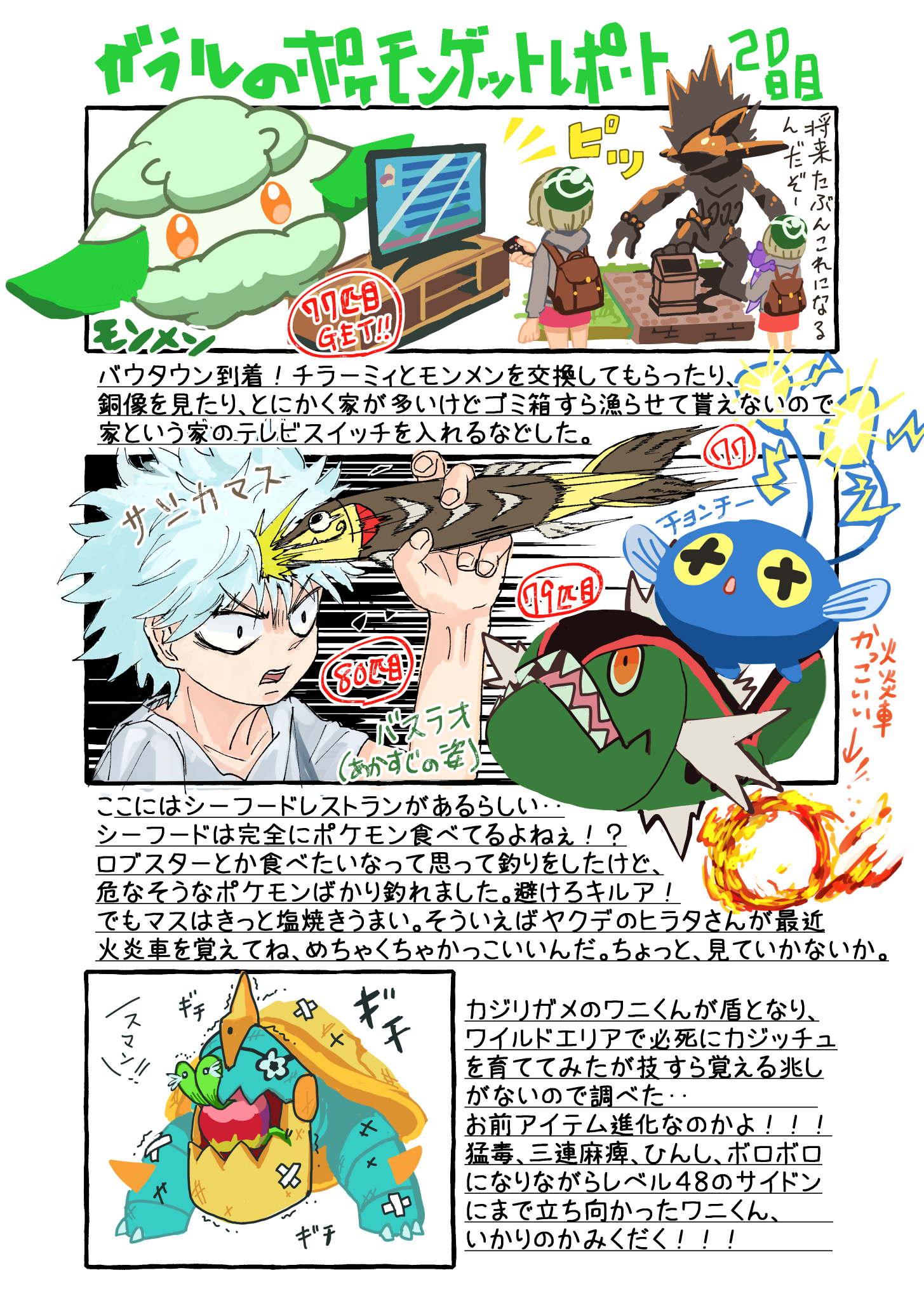 アオヨシ ガラルのポケモンゲットレポート２０日目 バウタウン観光