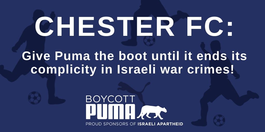 Richard Alcock (@richardalcock6) on Twitter photo Love Football, Hate Apartheid!
<a href="/ChesterFC/">Chester FC</a> #BoycottPuma 💙🇵🇸
#OurCityOurSeals #FaTrophy #CFCAway Love Football, Hate Apartheid!
<a href="/ChesterFC/">Chester FC</a> #BoycottPuma 💙🇵🇸
#OurCityOurSeals #FaTrophy #CFCAway