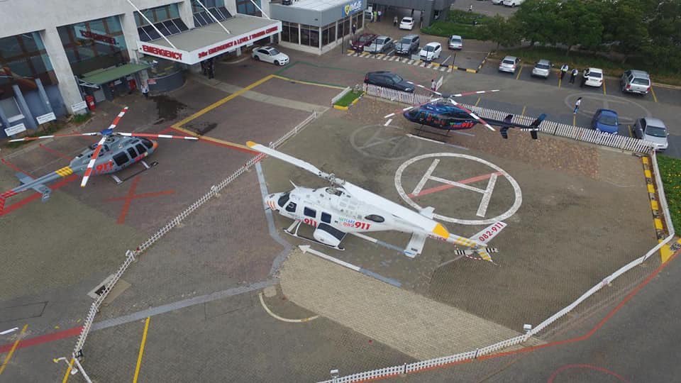 Netcare911_sa's tweet photo. Gauteng: Looking down on Netcare 2, Netcare 7 and Netcare 8 at Netcare Milpark Hospital; all standing by for their next life saving mission. https://t.co/0venXEFJni