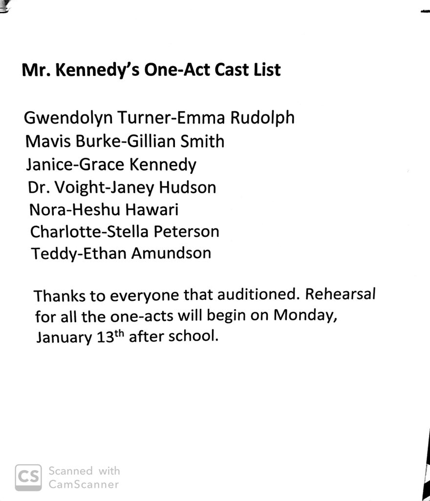 southhighdrama's tweet photo. ⭐️Here are the Cast Lists for the One Act Shows! Thank you to everyone who auditioned!⭐️ https://t.co/L8n8H4SCfs