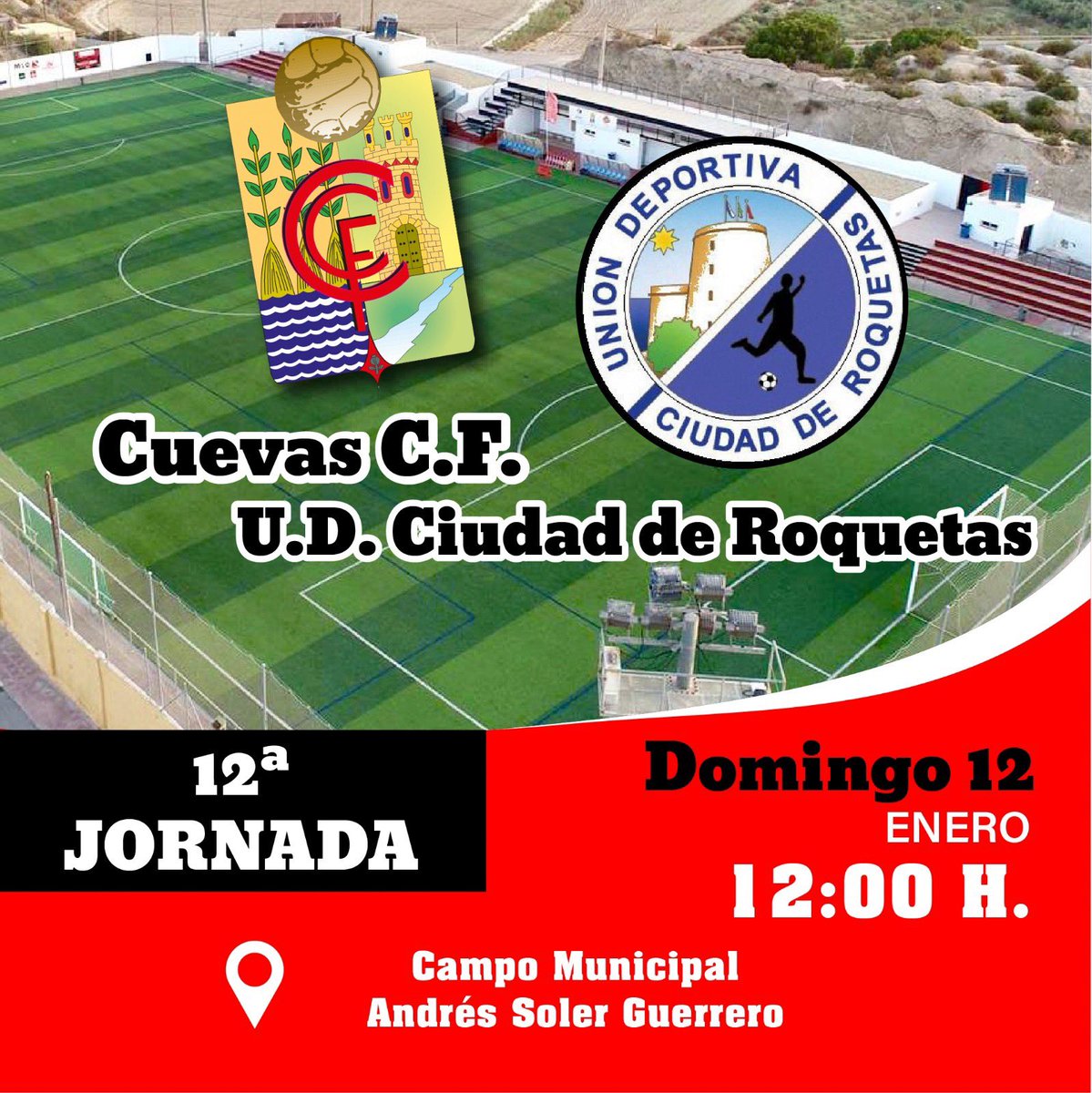 cuevascf2018's tweet photo. DOMINGO 12 A LAS 12:00H PARTIDO DEL SENIOR VAMOS A POR LOS 3 PRIMEROS PUNTOS DEL AÑO, OS ESPERAMOS A TODOS CON NUESTRA RIFA Y NUESTRA PLANCHA 🔴⚫️ https://t.co/St8Iuc7zqL