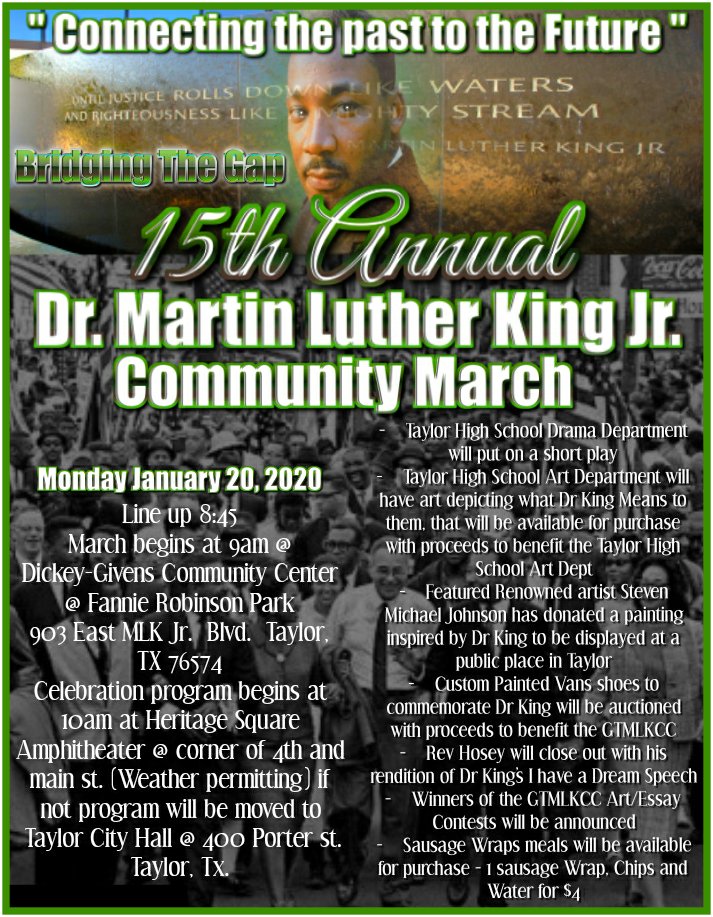 TaylorChamber's tweet photo. March in memory of MLK https://t.co/v20xLdxdks https://t.co/qdDMZ3u2wB
