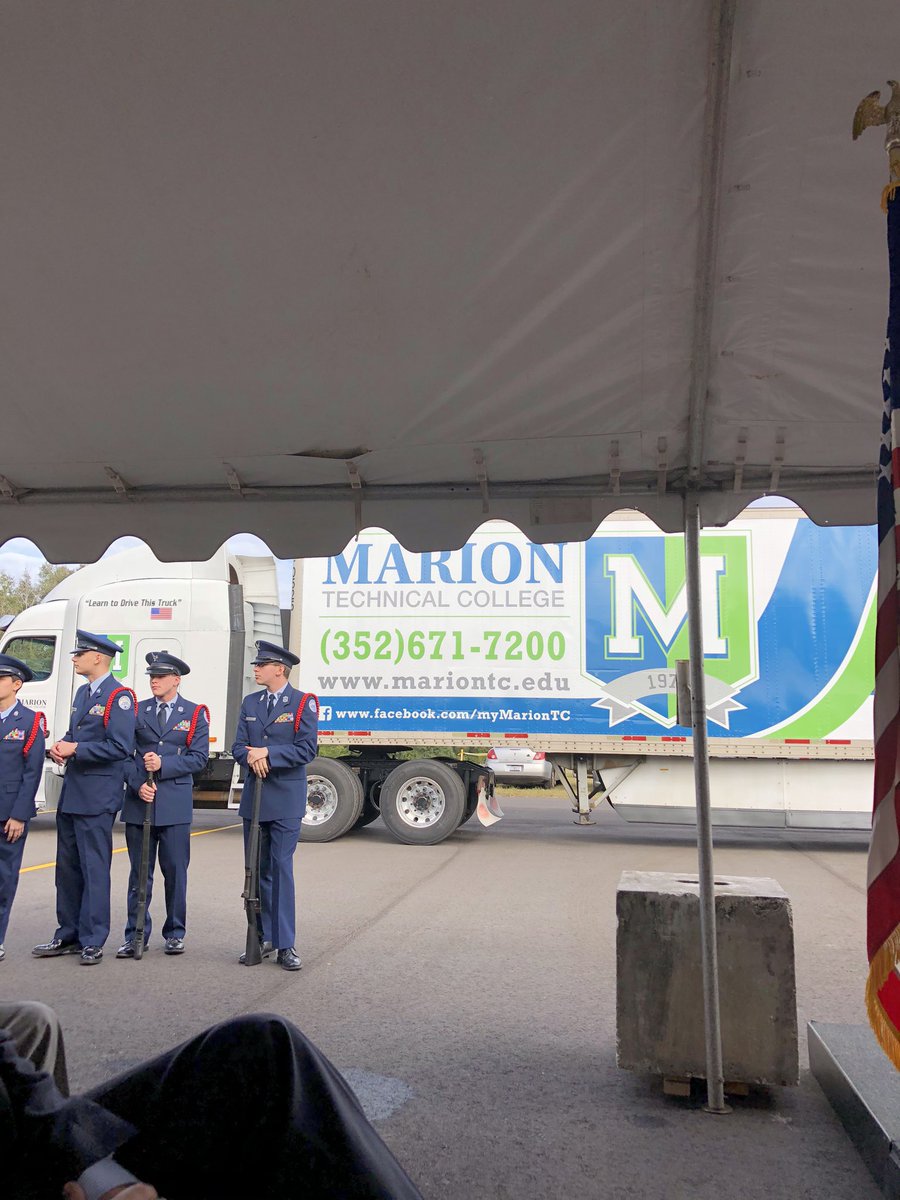 Marion Technical College CDL Driving Pad Ribbon cutting.  Exciting day in Marion County.