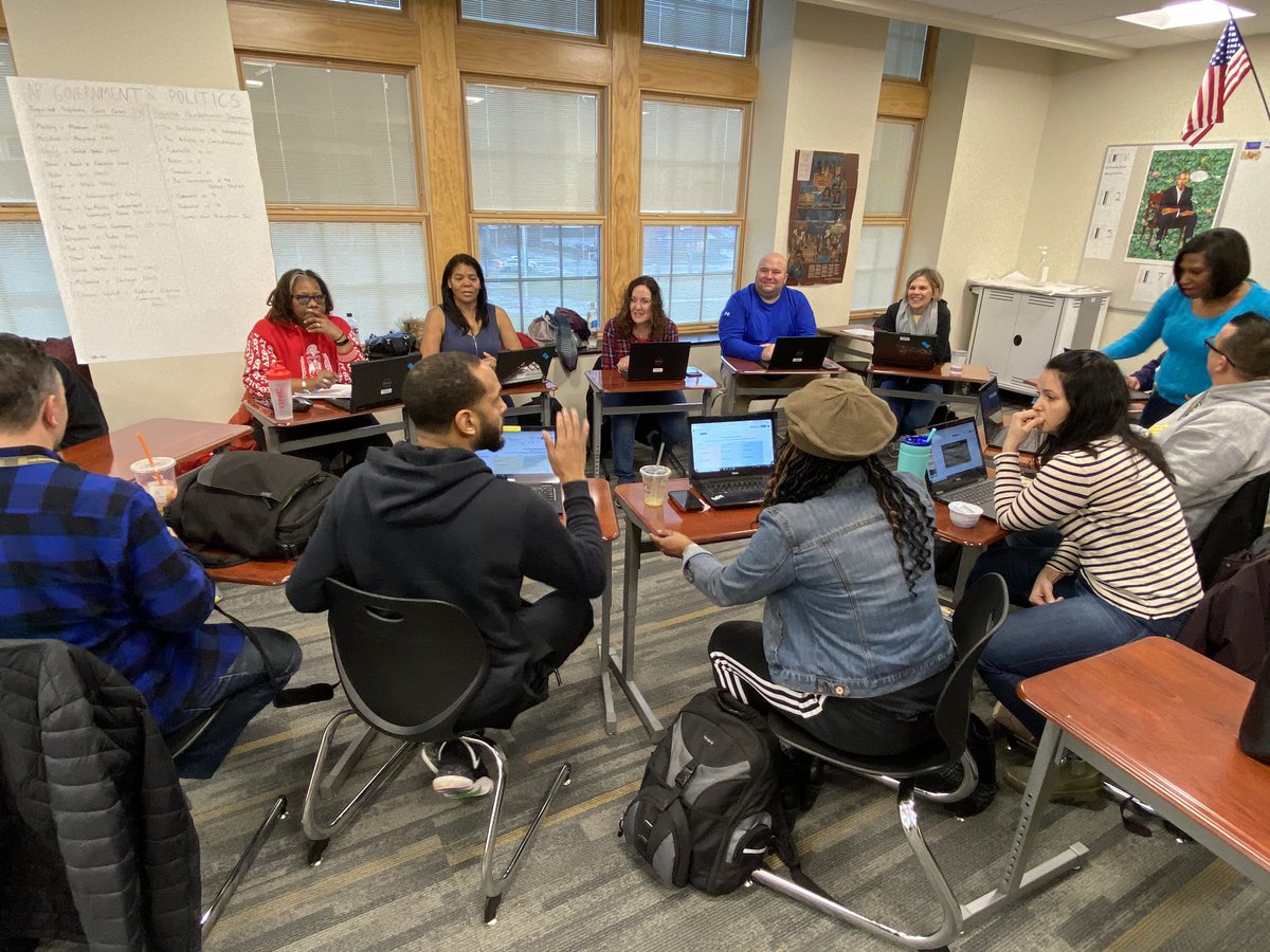 EdServiceschuh's tweet photo. K-12 Social Studies staff engage in vertical articulation work during a PD session #verticalalignment #socialstudies #engagedstaff #TigerNation https://t.co/Sc1kgX7U04
