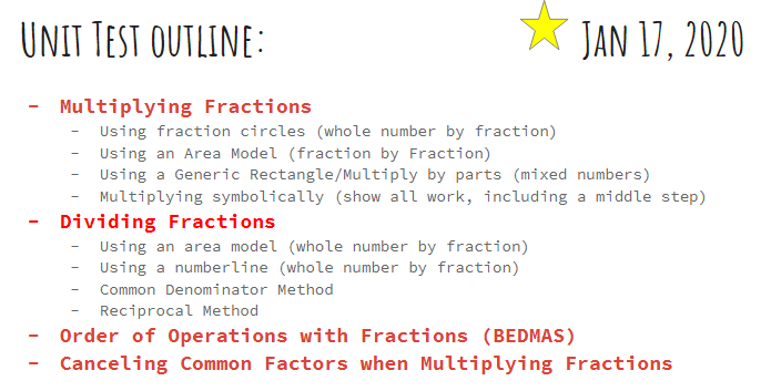 MsOweida's tweet photo. MATH 8 - Unit Test on Fractions - January 17! See Google Classroom for more details and study guides/questions! https://t.co/y1c7ZZjwHx