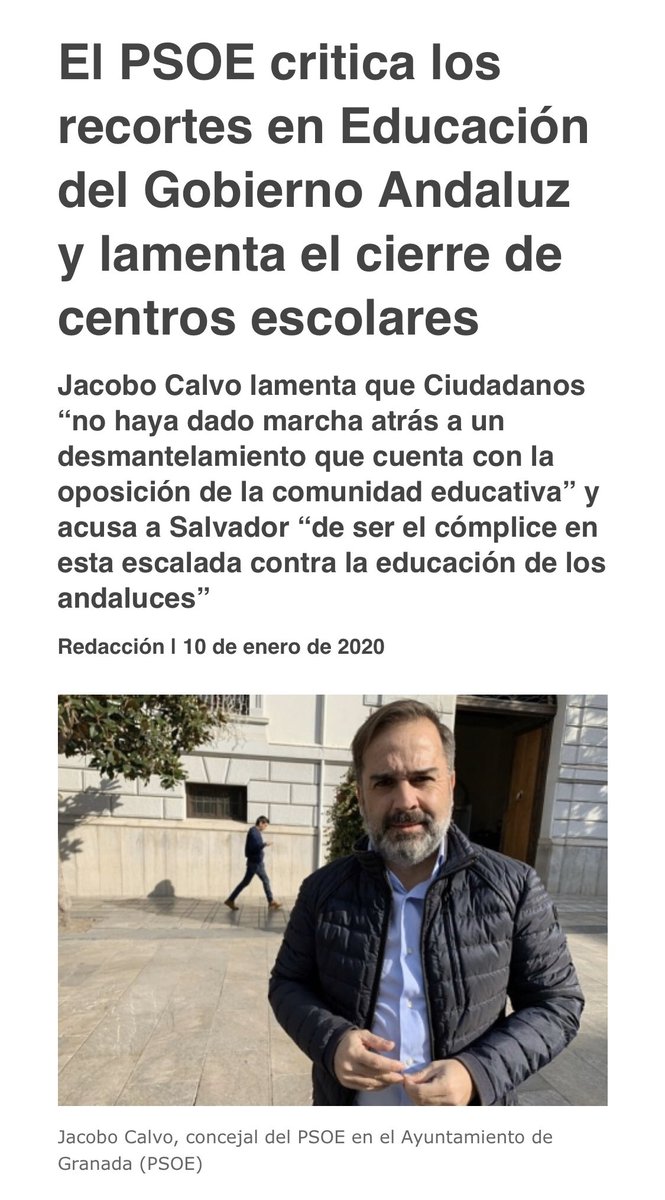 jacobocalvo's tweet photo. #Cs no da marcha atrás a un desmantelamiento de la escuela pública en #Granada a pesar de que cuenta con la oposición de la comunidad educativa. Por qué ese empeño de los #CEIPSO sin contar con nadie? @LuisSalvador, de nuevo, da la espalda a la ciudad
👉https://t.co/ZZxEdqGi38 https://t.co/LkRmkEo69z