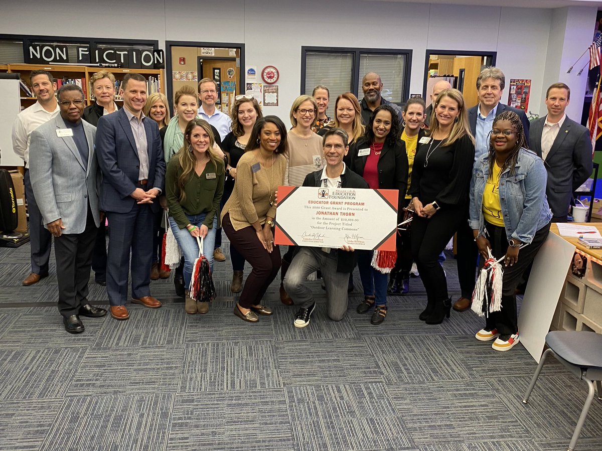 KellerISD's tweet photo. Our largest grant this year goes to @IndianSpringsMS Librarian Jonathan Thorn (@ISMSLibrary) who won $10,498 for “Outdoor Learning Commons!” #KEFGivesBack #CelebrateKISD https://t.co/gxu1x47cCX