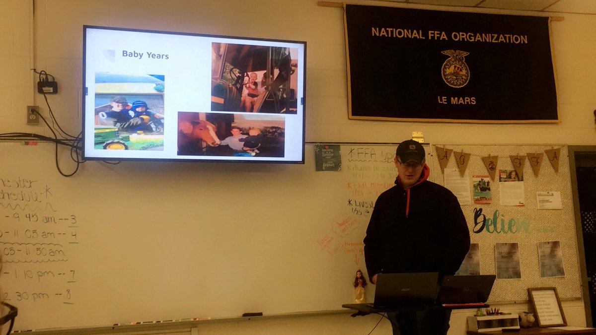 ffa_lemars's tweet photo. Our Ag Marketing class finished their course with a capstone project of sharing their ‘Ag Story’! Always fun to hear about their passions within the industry! 💙💛 https://t.co/sS9QORSWGV
