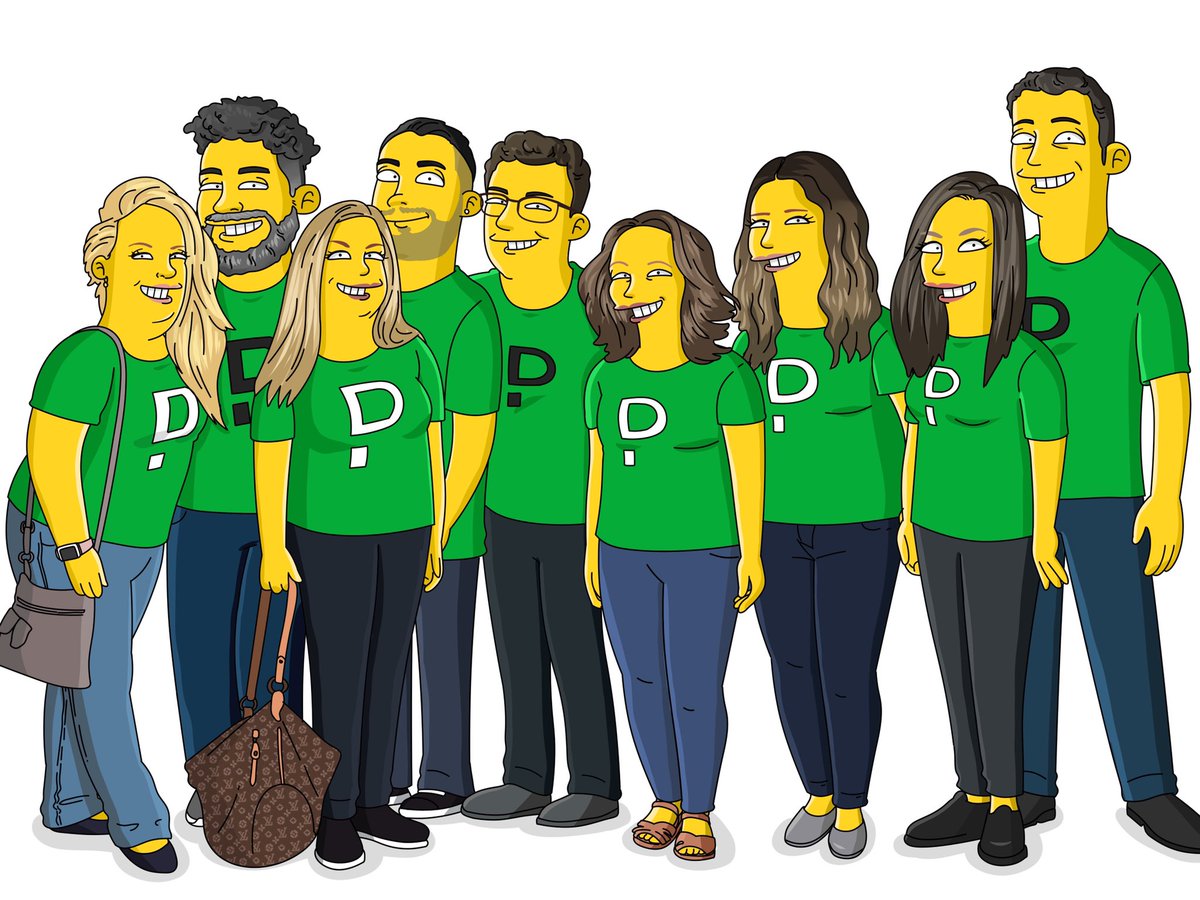 The Community Team at PagerDuty as Simpsons characters