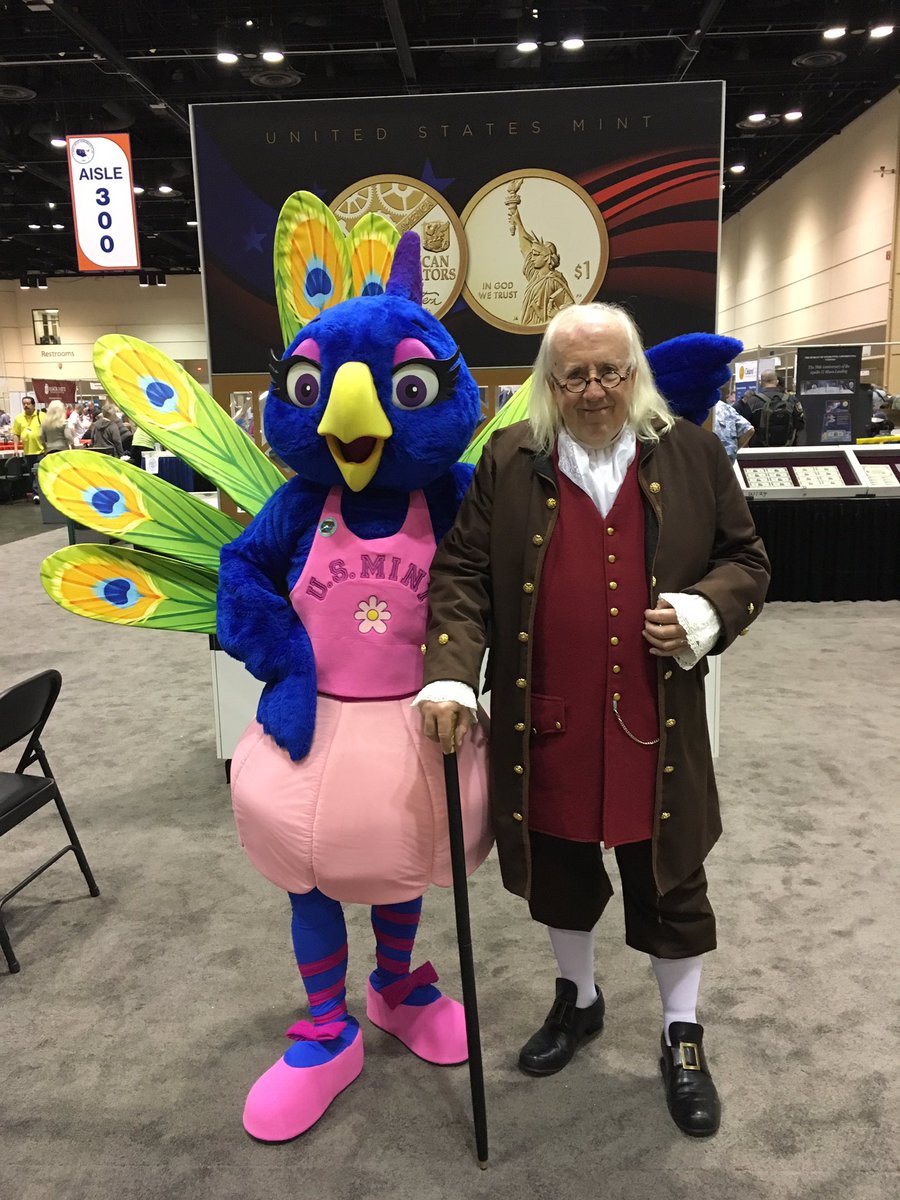 usmint's tweet image. We are at the Florida United Numismatists Convention, Booth 144. Stop by, make a purchase, meet #Layla, pick up eduction tools and view @USMoneyfactory Billion Dollar Showcase. Kids: visit us, answer trivia questions and receive a surprise. usmint.gov/news/upcoming-… #Fun2020