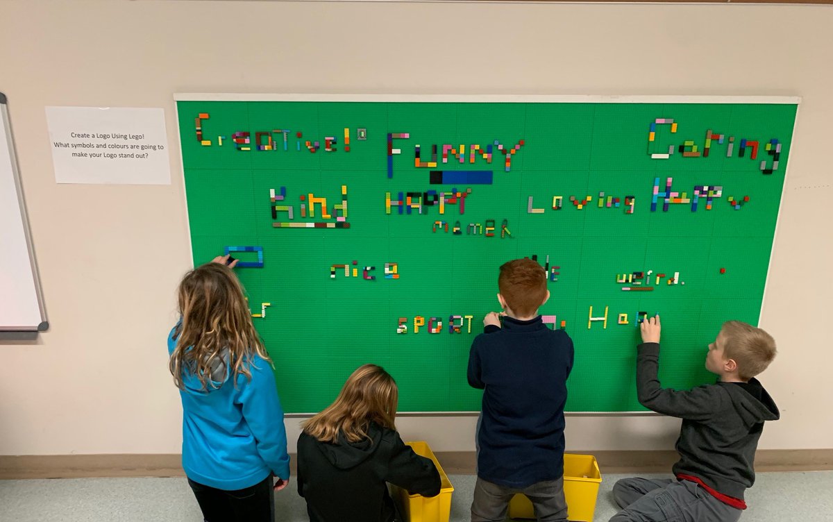 StJosaphat's tweet photo. What symbols and colours can we use to make our Lego-wall logo stand out? Learning more about the "message" by working on our Media Literacy. #rebelslife #literacyday2020 @RCSD_No81 https://t.co/yuE9D12CEM