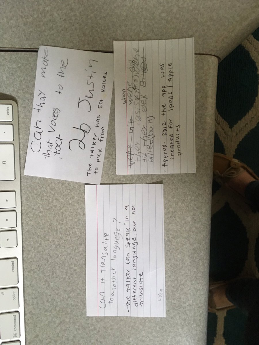 NatickPS_AT's tweet photo. Ms. Buckmire’s second graders at @liljalions were interested in how we communicate and how some people need a little extra help using #AAC and #AssistiveTechnology. They wrote thoughtful questions and got the answers from #AACusers in K1B! @jbuckmire2 @natickps @LuffTim https://t.co/khjWcErtli